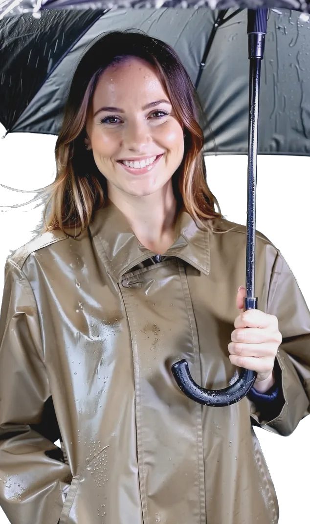 Réteges öltözetet esernyővel